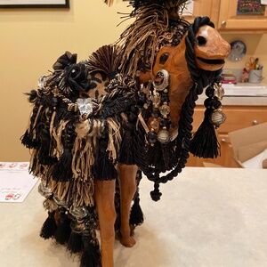 Camel 14" Leather an Original Handcrafted With Variety of Fringes & Jewels